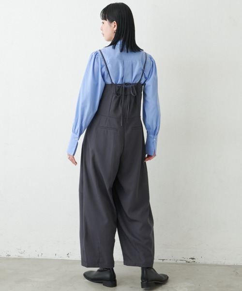 Aunt Marie's(アントマリーズ)の「ワイドルーズサロペット/カーブパンツ / サイズ展開あり(サロペット/オーバーオール・レディース・グレー/ブラック・MT/FREE)」の12枚目の写真