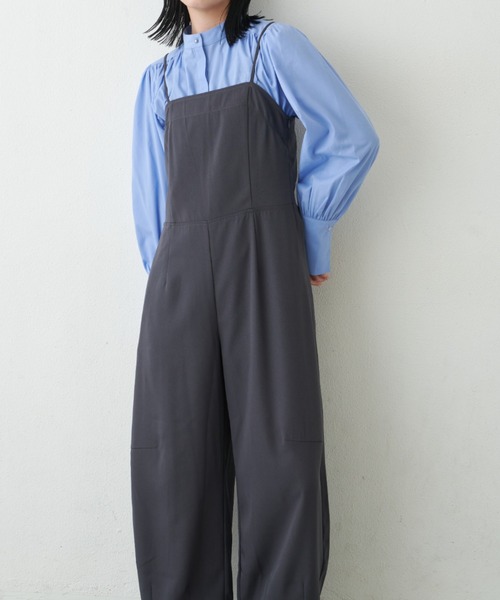 Aunt Marie's(アントマリーズ)の「ワイドルーズサロペット/カーブパンツ / サイズ展開あり(サロペット/オーバーオール・レディース・グレー/ブラック・MT/FREE)」の13枚目の写真