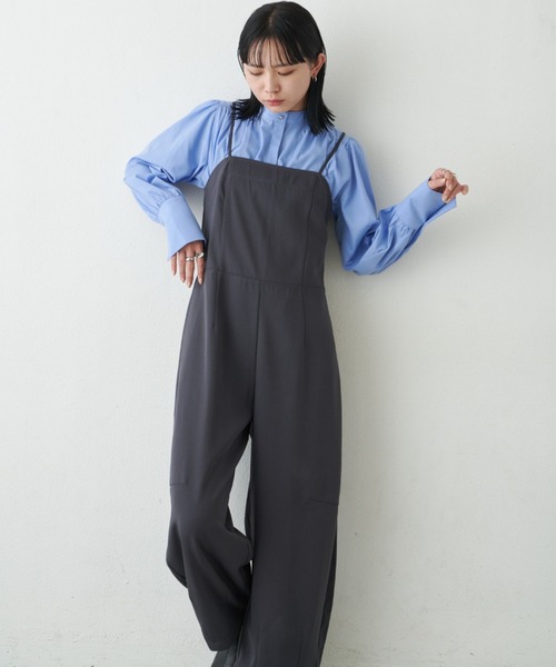 Aunt Marie's(アントマリーズ)の「ワイドルーズサロペット/カーブパンツ / サイズ展開あり(サロペット/オーバーオール・レディース・グレー/ブラック・MT/FREE)」の14枚目の写真