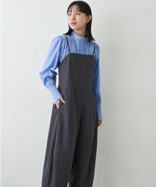 Aunt Marie's(アントマリーズ)の「ワイドルーズサロペット/カーブパンツ / サイズ展開あり(サロペット/オーバーオール・レディース・グレー/ブラック・MT/FREE)」の15枚目の写真