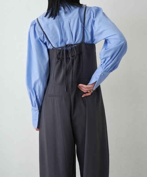 Aunt Marie's(アントマリーズ)の「ワイドルーズサロペット/カーブパンツ / サイズ展開あり(サロペット/オーバーオール・レディース・グレー/ブラック・MT/FREE)」の17枚目の写真