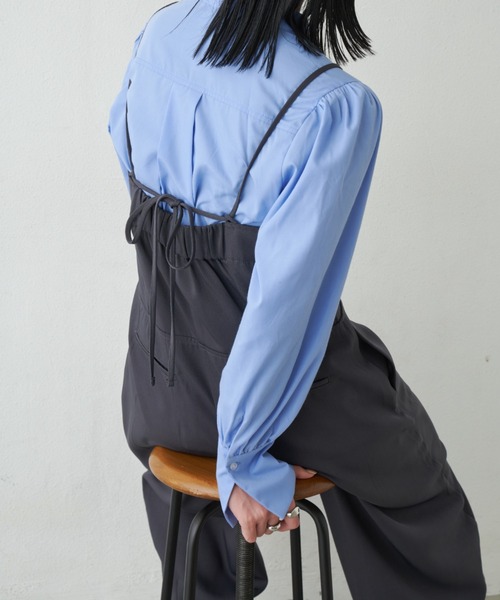 Aunt Marie's(アントマリーズ)の「ワイドルーズサロペット/カーブパンツ / サイズ展開あり(サロペット/オーバーオール・レディース・グレー/ブラック・MT/FREE)」の19枚目の写真