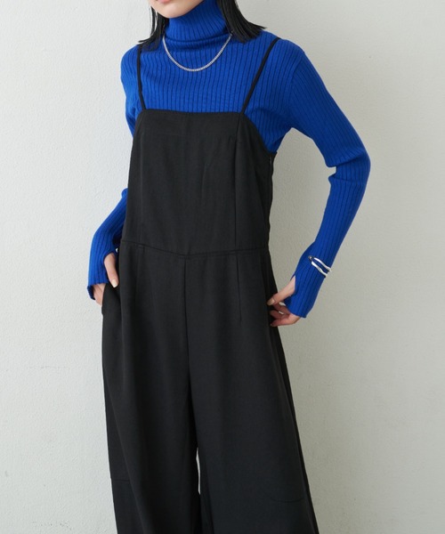 Aunt Marie's(アントマリーズ)の「ワイドルーズサロペット/カーブパンツ / サイズ展開あり(サロペット/オーバーオール・レディース・グレー/ブラック・MT/FREE)」の7枚目の写真