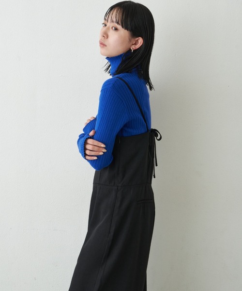 Aunt Marie's(アントマリーズ)の「ワイドルーズサロペット/カーブパンツ / サイズ展開あり(サロペット/オーバーオール・レディース・グレー/ブラック・MT/FREE)」の8枚目の写真