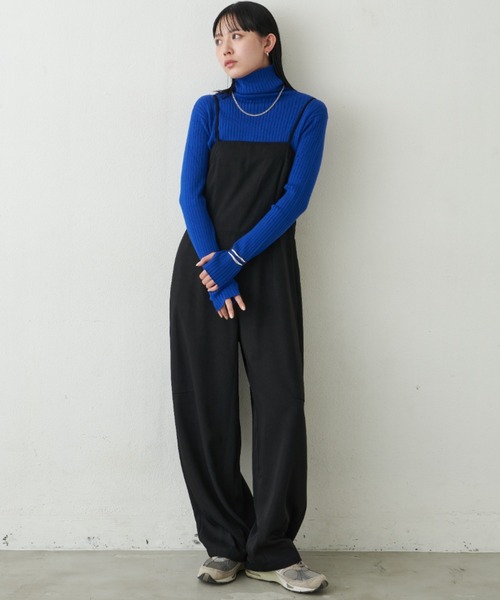 Aunt Marie's(アントマリーズ)の「ワイドルーズサロペット/カーブパンツ / サイズ展開あり(サロペット/オーバーオール・レディース・グレー/ブラック・MT/FREE)」の5枚目の写真