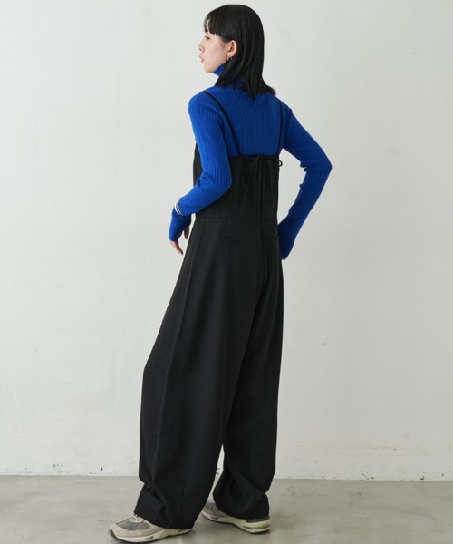 Aunt Marie's(アントマリーズ)の「ワイドルーズサロペット/カーブパンツ / サイズ展開あり(サロペット/オーバーオール・レディース・グレー/ブラック・MT/FREE)」の6枚目の写真