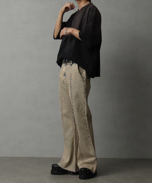 deedeeベルボトム　デニム・フレアデニム グレー/ダークブルー 渋谷 DEE☆DEE オリジナルベルボトム専門店 ベルボトム ジーンズ