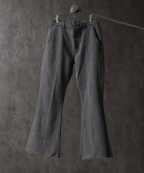 welise（ウェライズ）の「【welise/ウェライズ】13ozハイグレードデニム ダメージヘム ビューティフルフィットフレアパンツ/デニムパンツ ベルボトム（デニムパンツ・メンズ・ケミカルウォッシュ/ブラック系その他/ブラック×ブルー/ブラック/グレー/ブラック系その他2/ダークブラック/ライトインディゴブルー/ベージュ・L/M/S）」の14枚目の写真