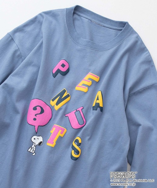 PEANUTS(ピーナッツ)の「【OUTDOOR PRODUCTS/アウトドアプロダクツ】【PEANUTS/ピーナッツ】 コラボ ドロップショルダーロンT スヌーピー チャーリー・ブラウン ウッドストック(Tシャツ/カットソー・メンズ・ピンク系その他/オフホワイト/ホワイト/ブルー系その他・MEDIUM/LARGE/X-LARGE/SMALL)」の1枚目の写真