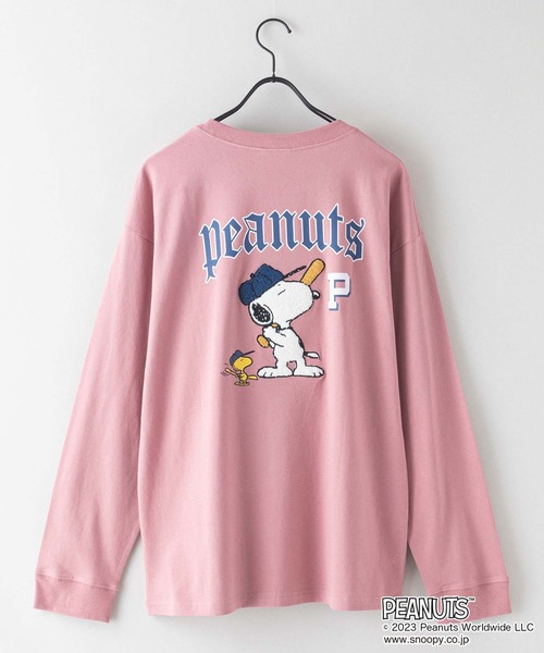 PEANUTS(ピーナッツ)の「【OUTDOOR PRODUCTS/アウトドアプロダクツ】【PEANUTS/ピーナッツ】 コラボ ドロップショルダーロンT スヌーピー チャーリー・ブラウン ウッドストック(Tシャツ/カットソー・メンズ・ピンク系その他/オフホワイト/ホワイト/ブルー系その他・MEDIUM/LARGE/X-LARGE/SMALL)」の11枚目の写真