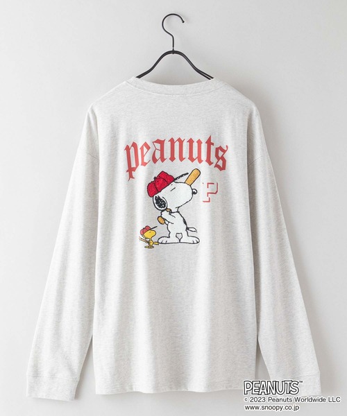 PEANUTS(ピーナッツ)の「【OUTDOOR PRODUCTS/アウトドアプロダクツ】【PEANUTS/ピーナッツ】 コラボ ドロップショルダーロンT スヌーピー チャーリー・ブラウン ウッドストック(Tシャツ/カットソー・メンズ・ピンク系その他/オフホワイト/ホワイト/ブルー系その他・MEDIUM/LARGE/X-LARGE/SMALL)」の7枚目の写真