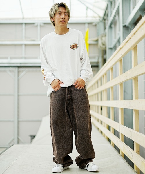 SANTA CRUZ(サンタクルーズ)の「【ムラサキスポーツ限定】SANTACRUZ/サンタクルーズ デニムパンツ ルーズシルエット ピグメント染め 502233501(デニムパンツ・メンズ・ブラウン/パープル/グリーン・L/M)」の5枚目の写真