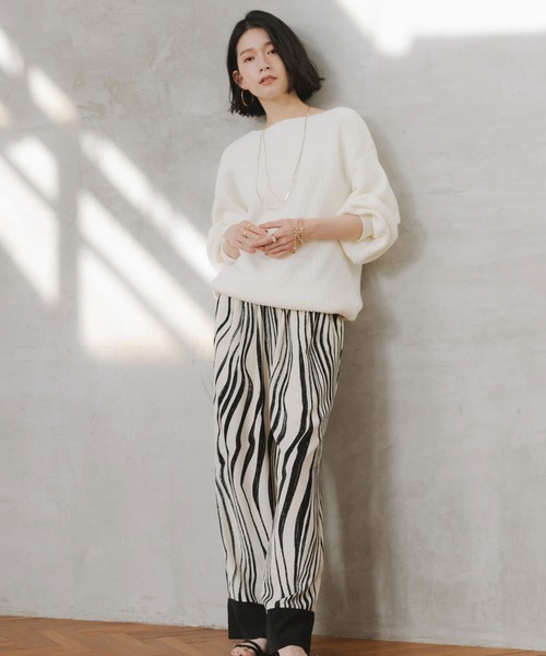 Doux archives（ドゥアルシーヴ）の「片畦ボートネックプルオーバー