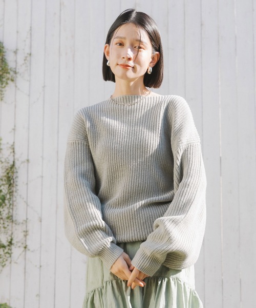 Doux archives（ドゥアルシーヴ）の「片畦ボートネックプルオーバー