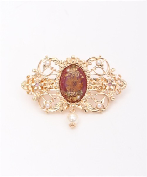 axes femme（アクシーズファム）の「花封入モチーフバレッタ（バレッタ/ヘアクリップ・レディース・ブルーグリーン/パープル・FREE）」の3枚目の写真