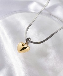ADPOSION | 【金属アレルギー対応】サージカルステンレス スネークチェーンハートネックレス(ネックレス)