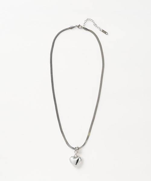 ADPOSION（アドポーション）の「【金属アレルギー対応】サージカルステンレス スネークチェーンハートネックレス（ネックレス・レディース・シルバー/ホワイト/ゴールド・FREE）」の8枚目の写真