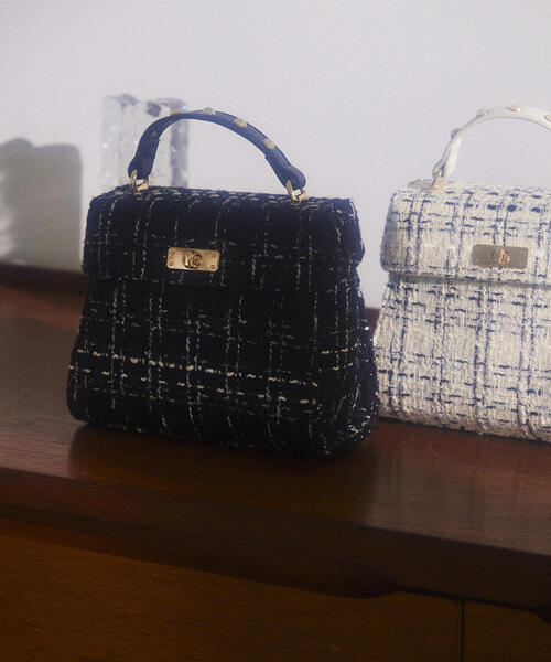 PROPORTION BODY DRESSING(プロポーションボディドレッシング)の「ツイードミニショルダーバッグ / 1213281002(ショルダーバッグ・レディース・ホワイト/ブラック・フリ-)」の4枚目の写真