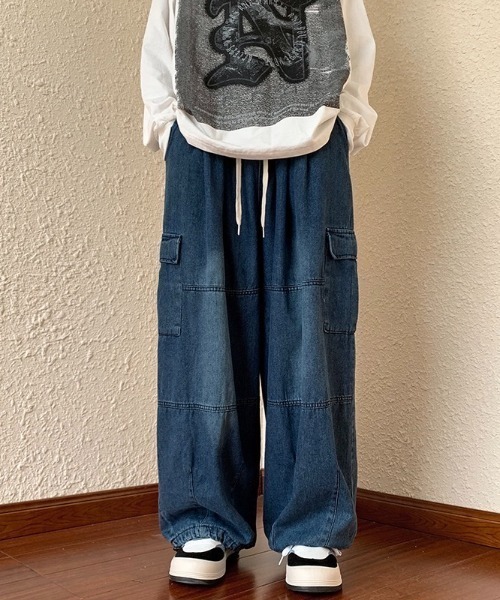 ROOPTOKYO（ループトウキョウ）の「デニムワイドカーゴパンツ（カーゴパンツ・メンズ・ブルー/ブラック/ブラック系その他・M/L/XL）」の10枚目の写真