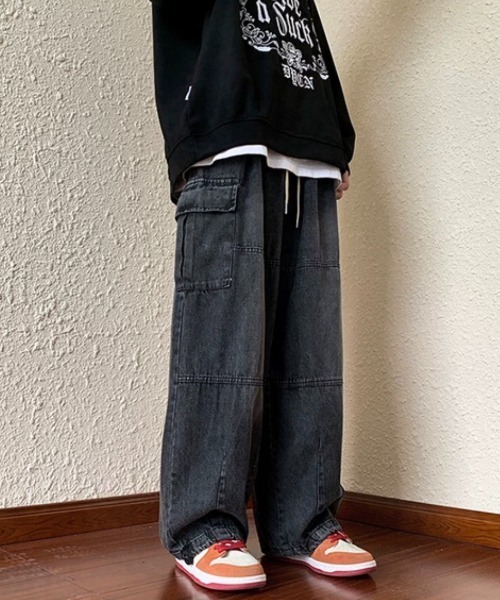 ROOPTOKYO（ループトウキョウ）の「デニムワイドカーゴパンツ（カーゴパンツ・メンズ・ブルー/ブラック/ブラック系その他・M/L/XL）」の6枚目の写真