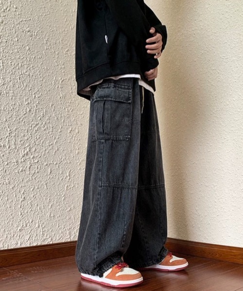ROOPTOKYO（ループトウキョウ）の「デニムワイドカーゴパンツ（カーゴパンツ・メンズ・ブルー/ブラック/ブラック系その他・M/L/XL）」の7枚目の写真