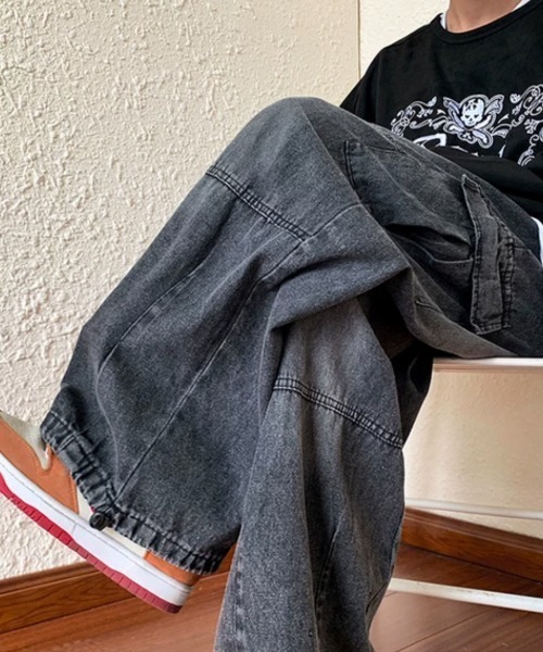 ROOPTOKYO（ループトウキョウ）の「デニムワイドカーゴパンツ（カーゴパンツ・メンズ・ブルー/ブラック/ブラック系その他・M/L/XL）」の9枚目の写真