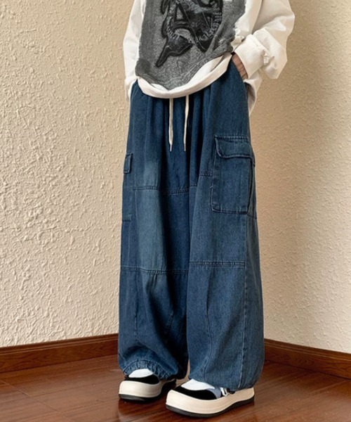 ROOPTOKYO（ループトウキョウ）の「デニムワイドカーゴパンツ（カーゴパンツ・メンズ・ブルー/ブラック/ブラック系その他・M/L/XL）」の13枚目の写真