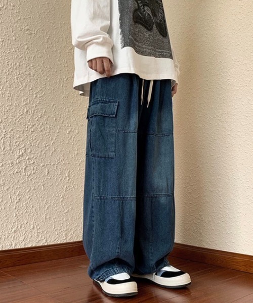 ROOPTOKYO（ループトウキョウ）の「デニムワイドカーゴパンツ（カーゴパンツ・メンズ・ブルー/ブラック/ブラック系その他・M/L/XL）」の15枚目の写真