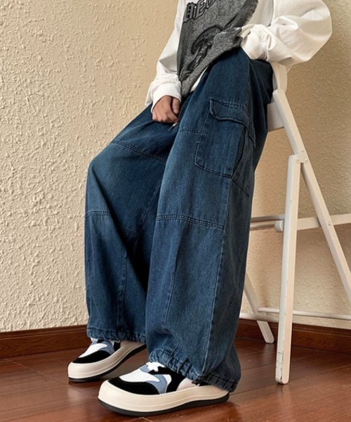 ROOPTOKYO（ループトウキョウ）の「デニムワイドカーゴパンツ（カーゴパンツ・メンズ・ブルー/ブラック/ブラック系その他・M/L/XL）」の12枚目の写真