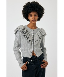 MOUSSY | F/PEARL BUTTON STAND FRILL カーディガン(カーディガン/ボレロ)