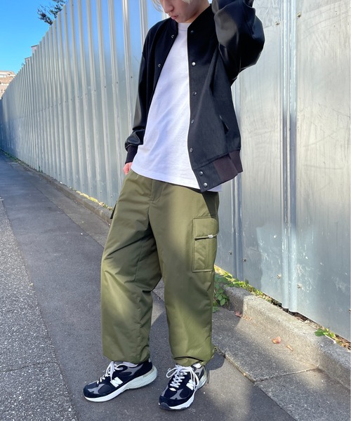 SETUP7（セットアップセブン）の「【SETUP7】中綿入り　ナイロンリップストップカーゴパンツ　M-65　ダウンパンツ（カーゴパンツ・メンズ・カーキ/ブラック/グレー・M/L）」の13枚目の写真