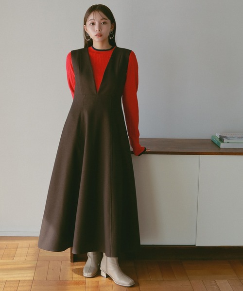 N.(N. Natural Beauty Basic)(エヌエヌナチュラルビューティーベーシック)の「【S Size Line】◆パネル切替フレアジャンパースカート(ジャンパースカート・レディース・ブラウン/ブラック/グレー/クリーム/モカ・MEDIUM/SMALL)」の7枚目の写真