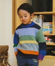 BEAMS mini / カラフル ボーダー ニット 23（90～150cm）