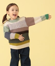 BEAMS mini | BEAMS mini / カラフル ボーダー ニット 23（90～150cm）(ニット/セーター)