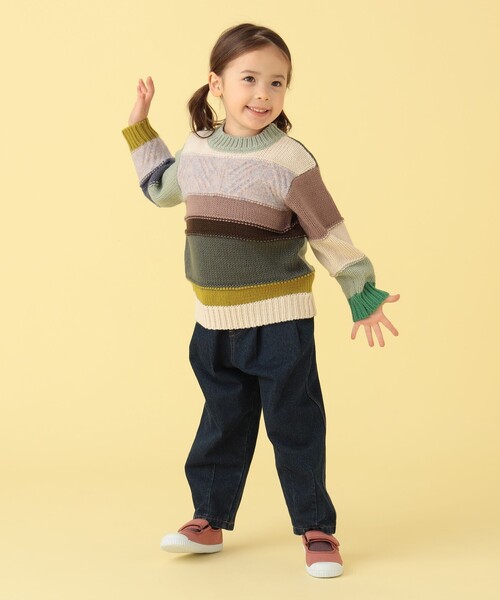 BEAMS mini（ビームスミニ）の「BEAMS mini / カラフル ボーダー ニット 23（90～150cm）（ニット/セーター・キッズ・ホワイト系その他5/ネイビー・90/100/110/120/130/140/150）」の14枚目の写真