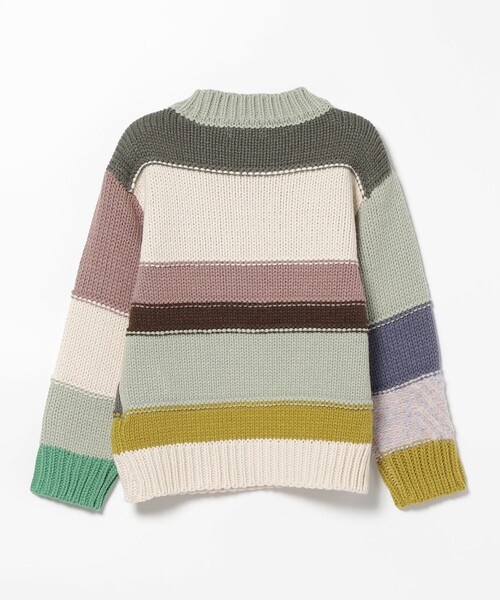 BEAMS mini（ビームスミニ）の「BEAMS mini / カラフル ボーダー ニット 23（90～150cm）（ニット/セーター・キッズ・ホワイト系その他5/ネイビー・90/100/110/120/130/140/150）」の10枚目の写真