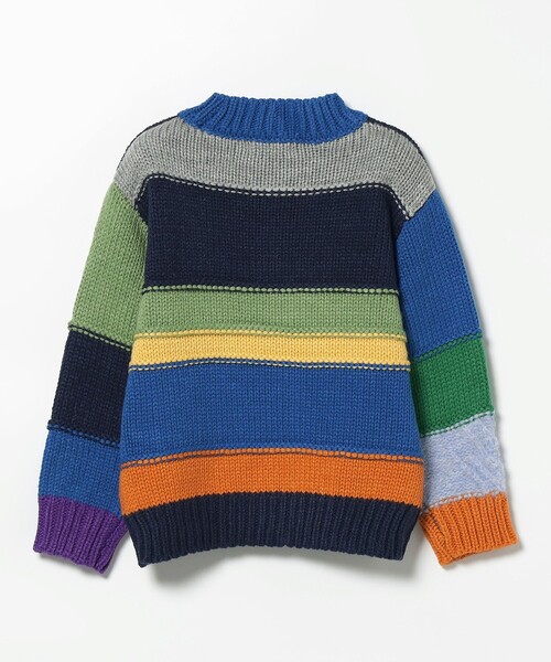 BEAMS mini（ビームスミニ）の「BEAMS mini / カラフル ボーダー ニット 23（90～150cm）（ニット/セーター・キッズ・ホワイト系その他5/ネイビー・90/100/110/120/130/140/150）」の5枚目の写真