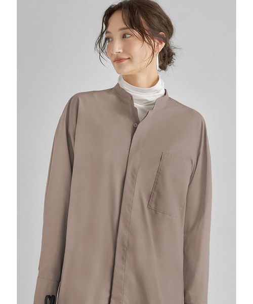 STYLE DELI（スタイルデリ）の「とろみ薄リブインナータートルトップス（Tシャツ/カットソー・レディース・チャコール/ブラック/アイボリー・FREE）」の2枚目の写真