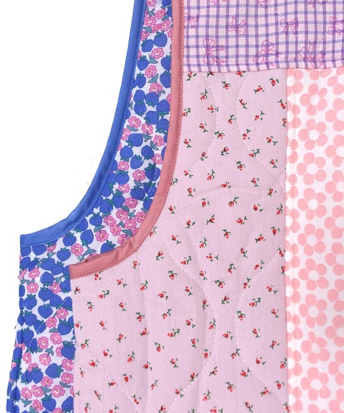 Alley by w closet（アリーバイダブルクローゼット）の「【Alley】花柄ひょうたんキルティングベスト（その他トップス・レディース・ブルー/ピンク・FREE）」の6枚目の写真