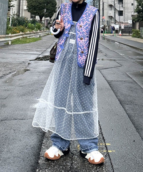 Alley by w closet（アリーバイダブルクローゼット）の「【Alley】花柄ひょうたんキルティングベスト（その他トップス・レディース・ブルー/ピンク・FREE）」の9枚目の写真