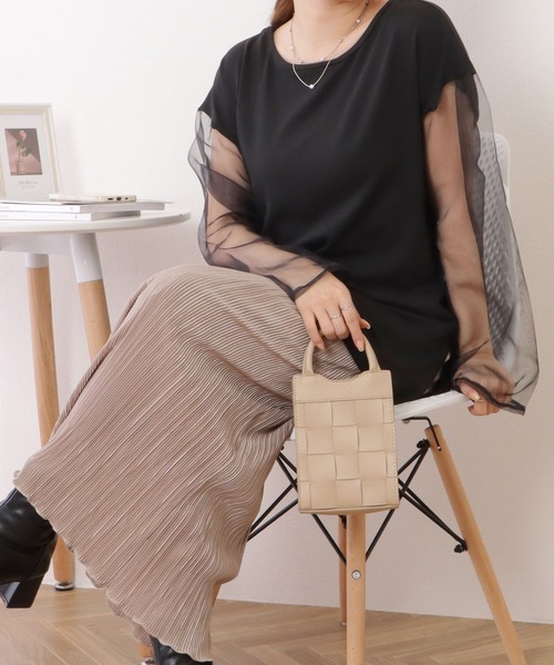 Lace Ladies(レースレディース)の「シアードッキングクルーネックプルオーバー(Tシャツ/カットソー・レディース・ホワイト/ブラック・FREE)」の7枚目の写真