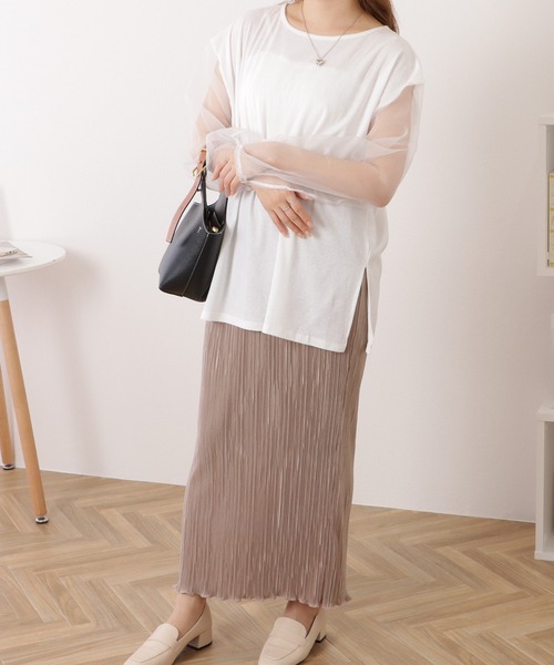 Lace Ladies(レースレディース)の「シアードッキングクルーネックプルオーバー(Tシャツ/カットソー・レディース・ホワイト/ブラック・FREE)」の9枚目の写真