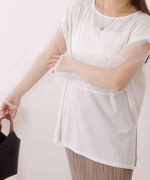 Lace Ladies(レースレディース)の「シアードッキングクルーネックプルオーバー(Tシャツ/カットソー・レディース・ホワイト/ブラック・FREE)」の11枚目の写真