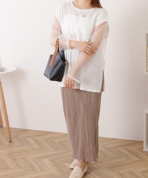 Lace Ladies(レースレディース)の「シアードッキングクルーネックプルオーバー(Tシャツ/カットソー・レディース・ホワイト/ブラック・FREE)」の12枚目の写真