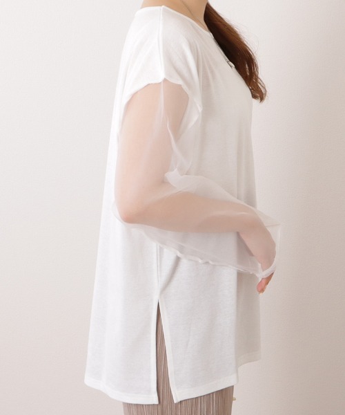 Lace Ladies(レースレディース)の「シアードッキングクルーネックプルオーバー(Tシャツ/カットソー・レディース・ホワイト/ブラック・FREE)」の13枚目の写真