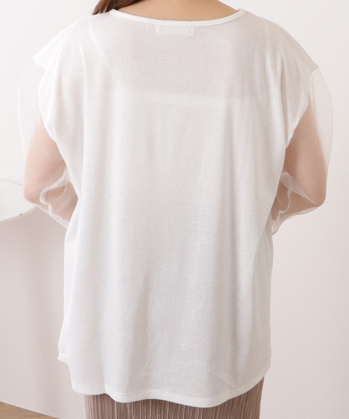 Lace Ladies(レースレディース)の「シアードッキングクルーネックプルオーバー(Tシャツ/カットソー・レディース・ホワイト/ブラック・FREE)」の14枚目の写真