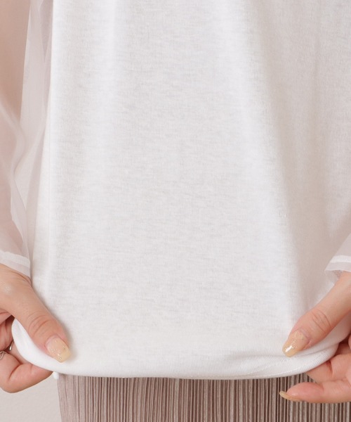 Lace Ladies(レースレディース)の「シアードッキングクルーネックプルオーバー(Tシャツ/カットソー・レディース・ホワイト/ブラック・FREE)」の18枚目の写真