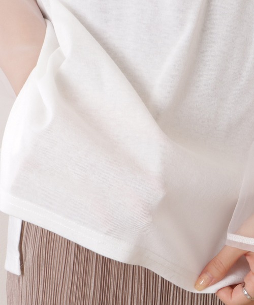 Lace Ladies(レースレディース)の「シアードッキングクルーネックプルオーバー(Tシャツ/カットソー・レディース・ホワイト/ブラック・FREE)」の19枚目の写真