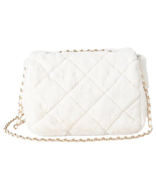 セール】キルティングファーショルダー（ハンドバッグ）｜INGNI