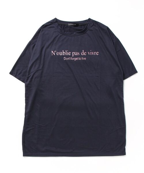 NO WAY（ノーウェイ）の「【Bz】 [IZU] メッセージプリントTシャツ（Tシャツ/カットソー・レディース・ネイビー/ホワイト/ベージュ・FREE）」の6枚目の写真